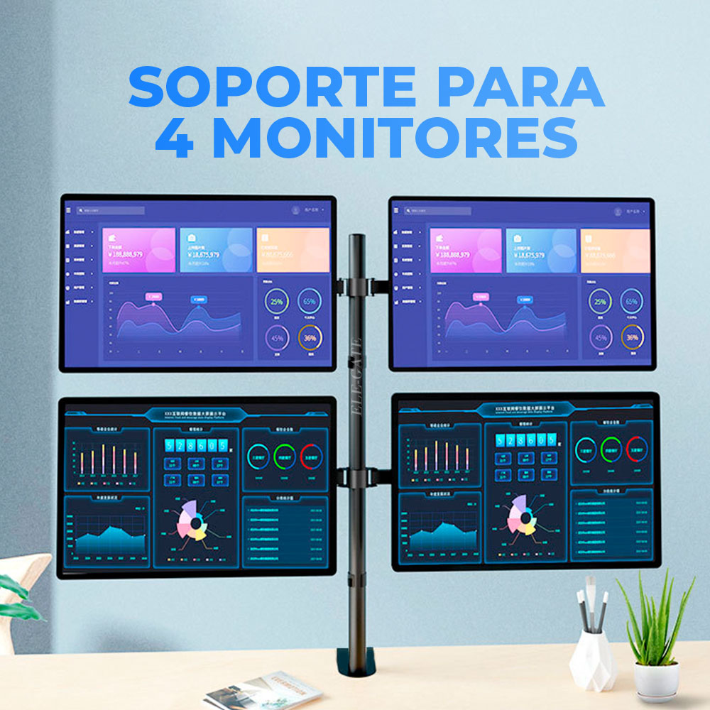 Soporte de Mesa Para Monitor TV Doble Para Montaje En Pared 13 a 27 -  ELE-GATE