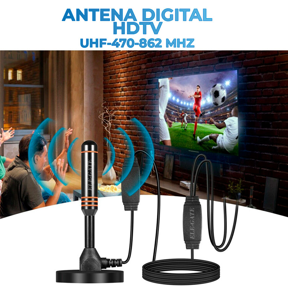 HIDB Antena de TV, antena digital para recepción inteligente de largo  alcance 4K 1080P canales HDTV gratis, diseño compacto, fácil instalación  con