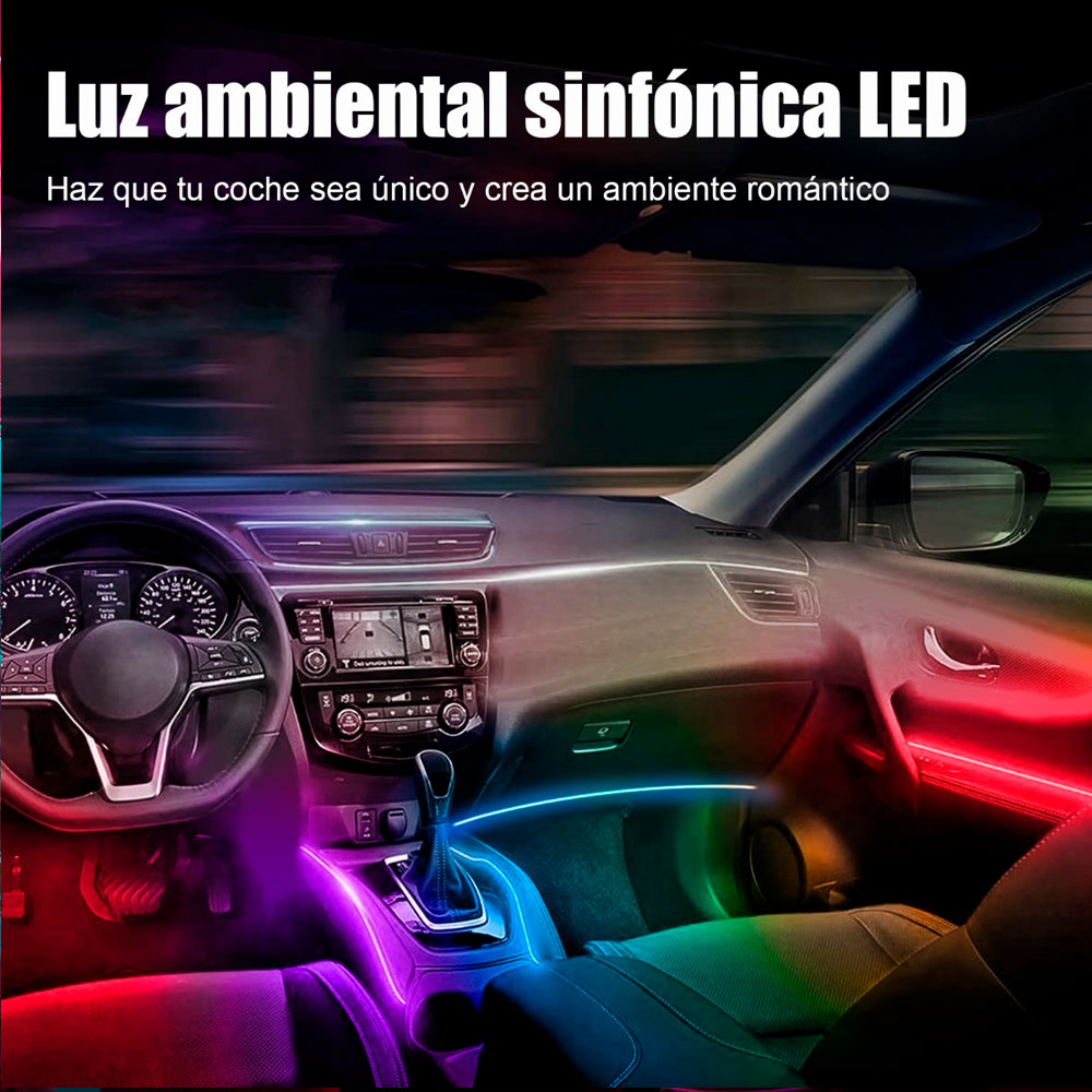 Luz Interior Coche con APP, Minger Tira LED Iluminación Impermeable 48 LED  RGB 5050 Música Activada con Controlador para Coche - VOES Consulting