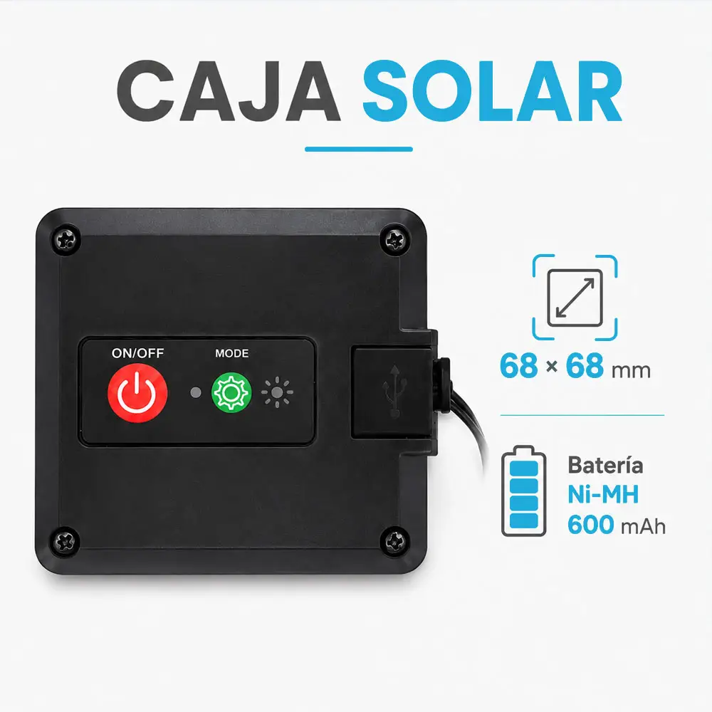 Serie de Luces Solares LED 5m con 20 Bombillas Luz Cálida IP65 para Exterior - Imagen 3