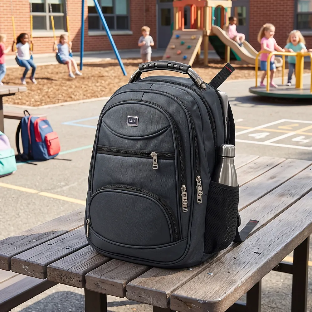 Mochila Escolar y Ejecutiva con Puerto USB y Entrada 3.5 mm, Asa Reforzada, Tirantes Acolchados, Múltiples Compartimentos - Imagen 2
