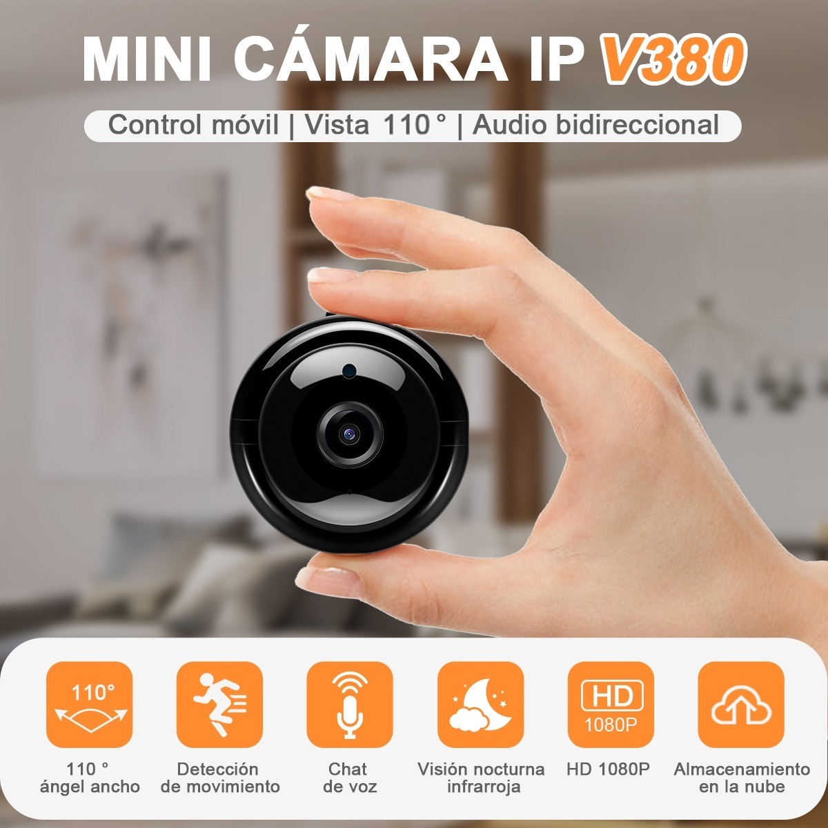Mini Cámara Ip Smart Wifi Visión Nocturna 2mp 720p - ELE-GATE