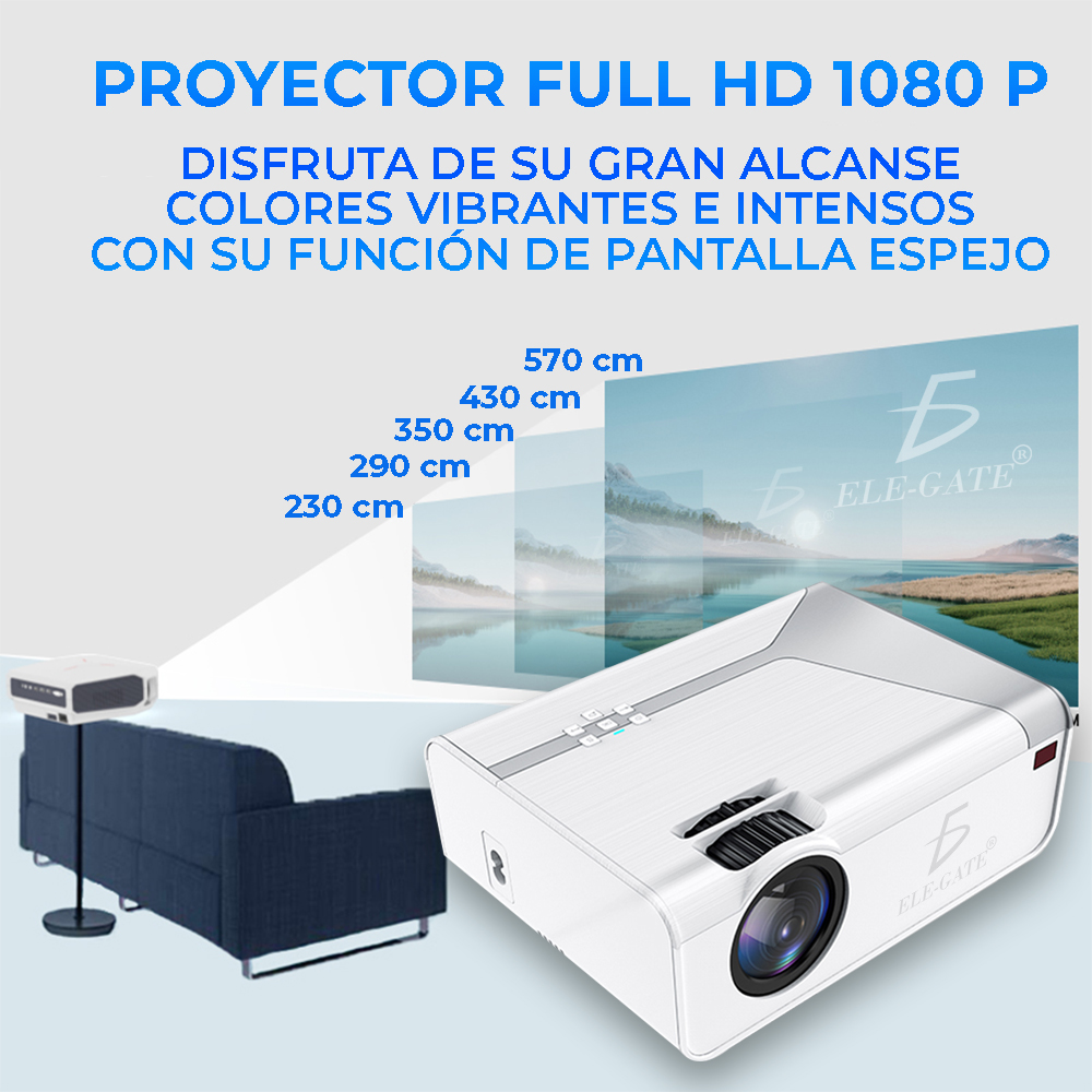 Proyector portátil LCD LED LD01 con Android 7.1, WiFi de doble