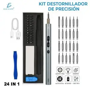 Mini Destornilladores Eléctricos Kit Con 24 Puntas 3 Led