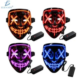 Máscara Luz Led La Purga Halloween