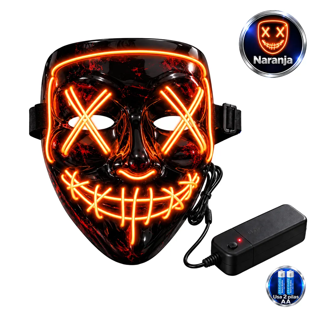 Máscara Luz Led La Purga Halloween - Imagen 7