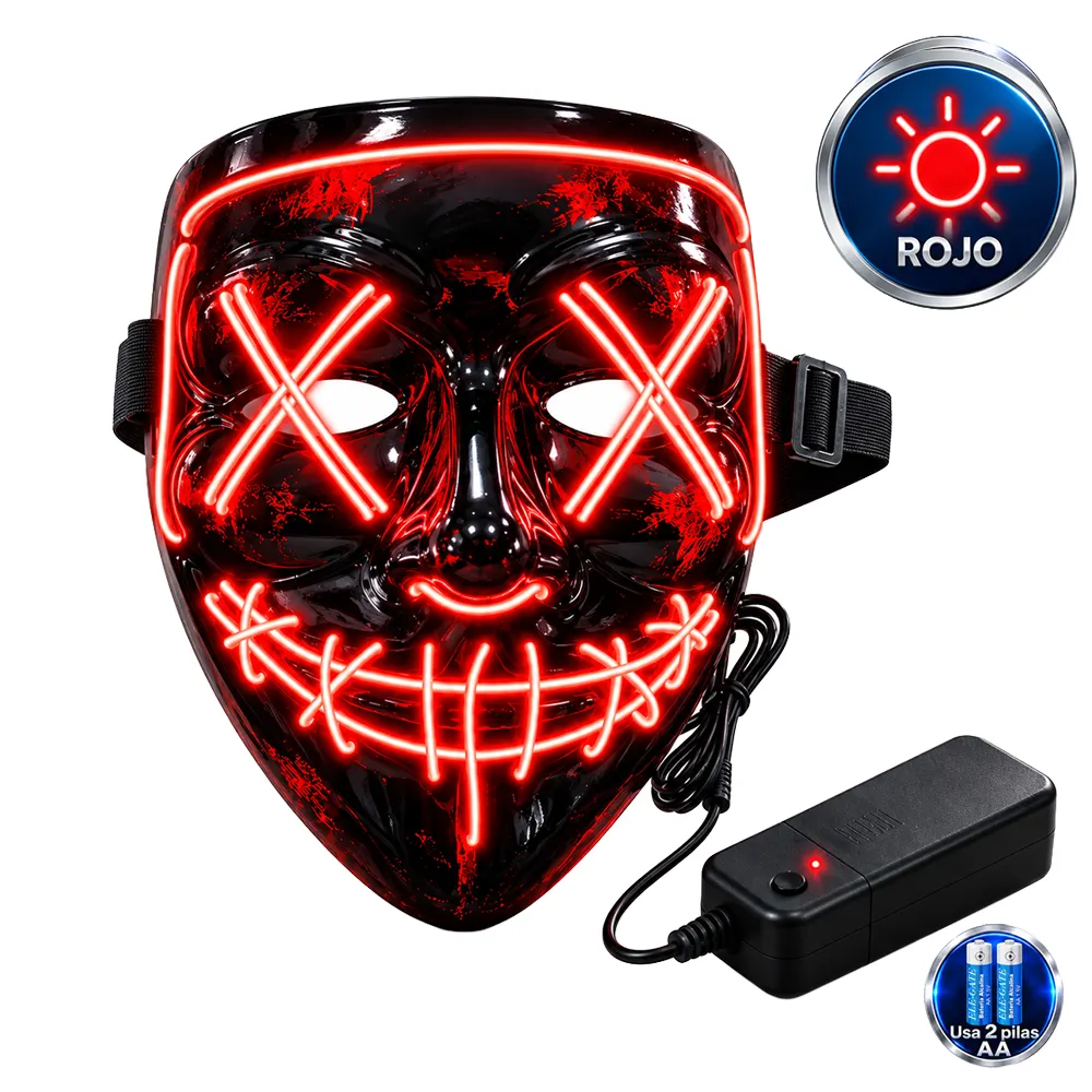 Máscara Luz Led La Purga Halloween - Imagen 5