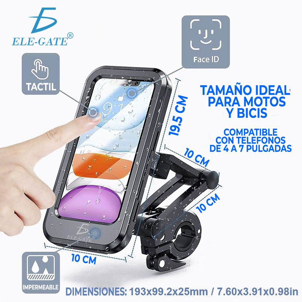 Soporte Para Teléfono Impermeable De Bicicleta Motocicleta - ELE-GATE