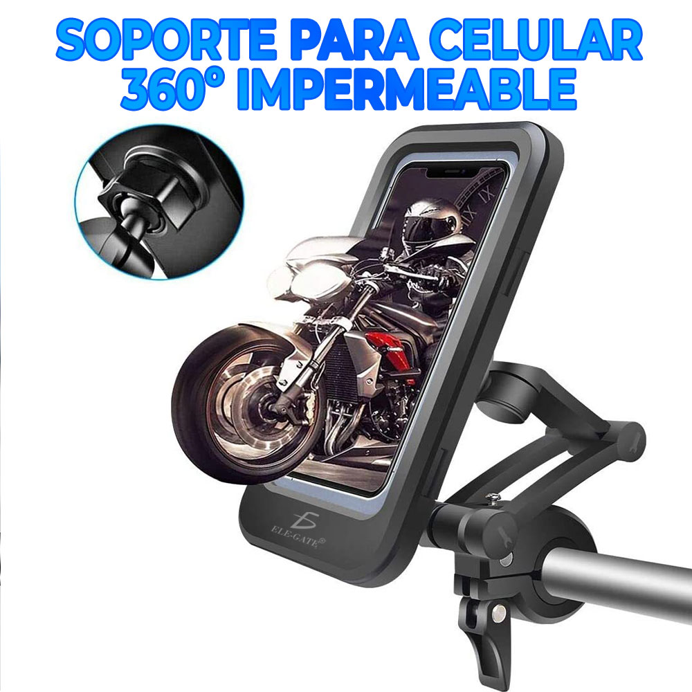 Soporte Movil Moto Impermeable Soporte Movil Bicicleta Universal  360°Rotación A