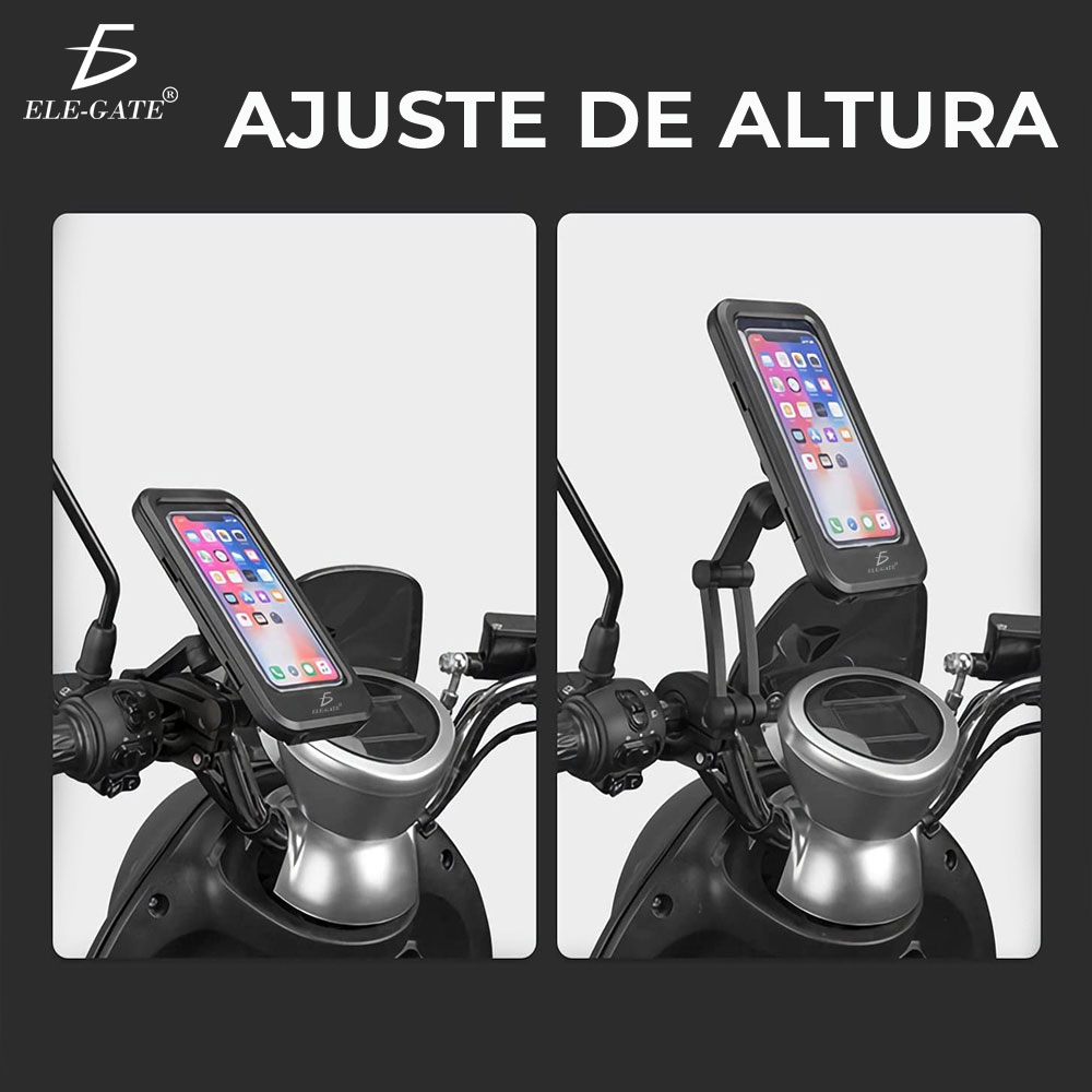 Soporte Celular Moto Bicicleta Impermeable Funcion Tactil, Usalo sin tener  que Sacar el Cel