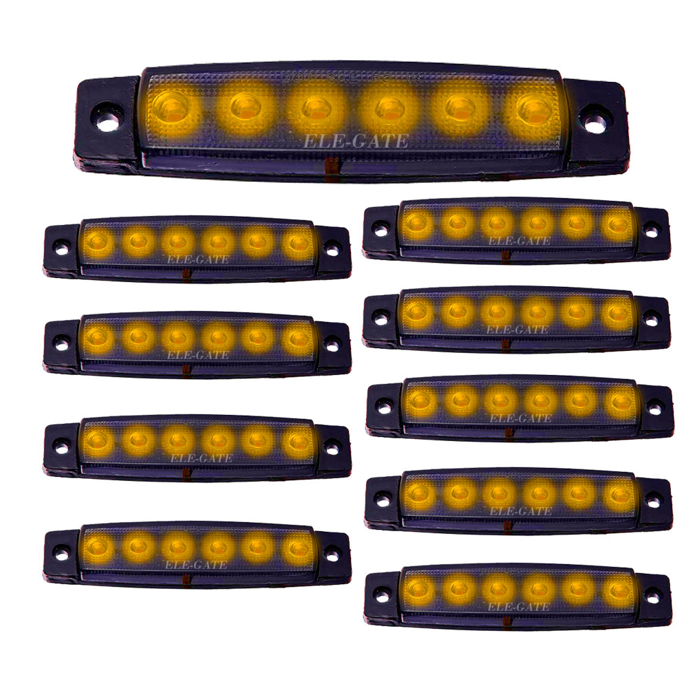 4 luces de 2.5 pulgadas ámbar de 2 diodos para remolque, luz de marcador  lateral de camión, luces LED ovaladas, luces de carrera, señales de giro y
