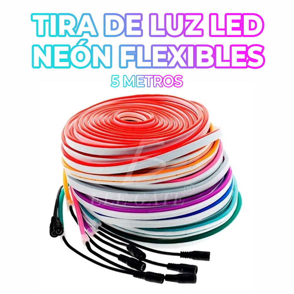 Manguera Tira Neon Led Flexible Luz Calida Con Eliminador - ELE-GATE