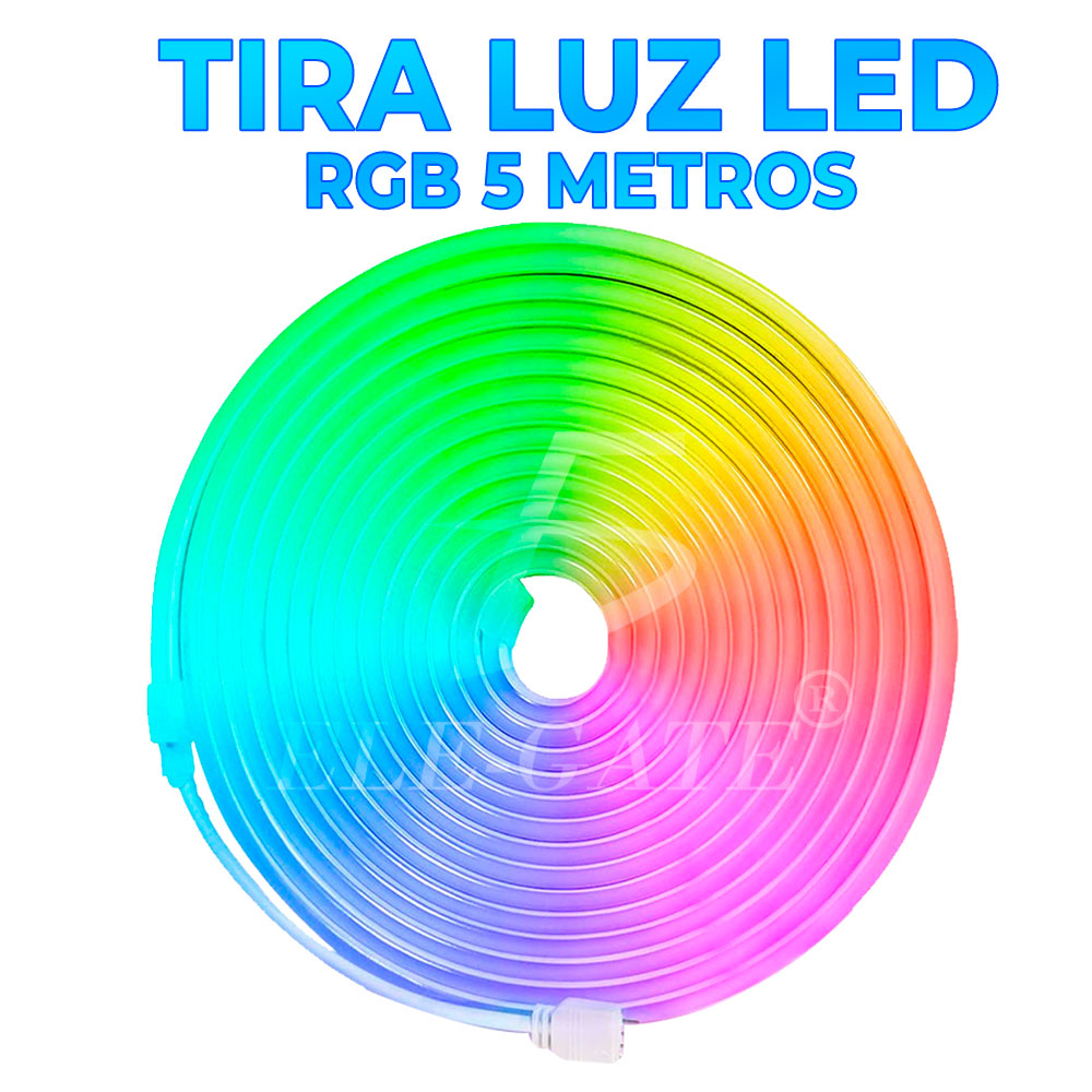 Tira De Luz Led Rgb De Neón Ip65 Flexible Bluetooth De 5m - ELE-GATE
