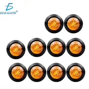 Redonda Camión Lateral Led Luz Indicadora Ámbar o Negro 10pcs 12v