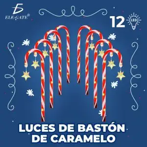 12 Luces de bastón de caramelo de 26 pulgadas
