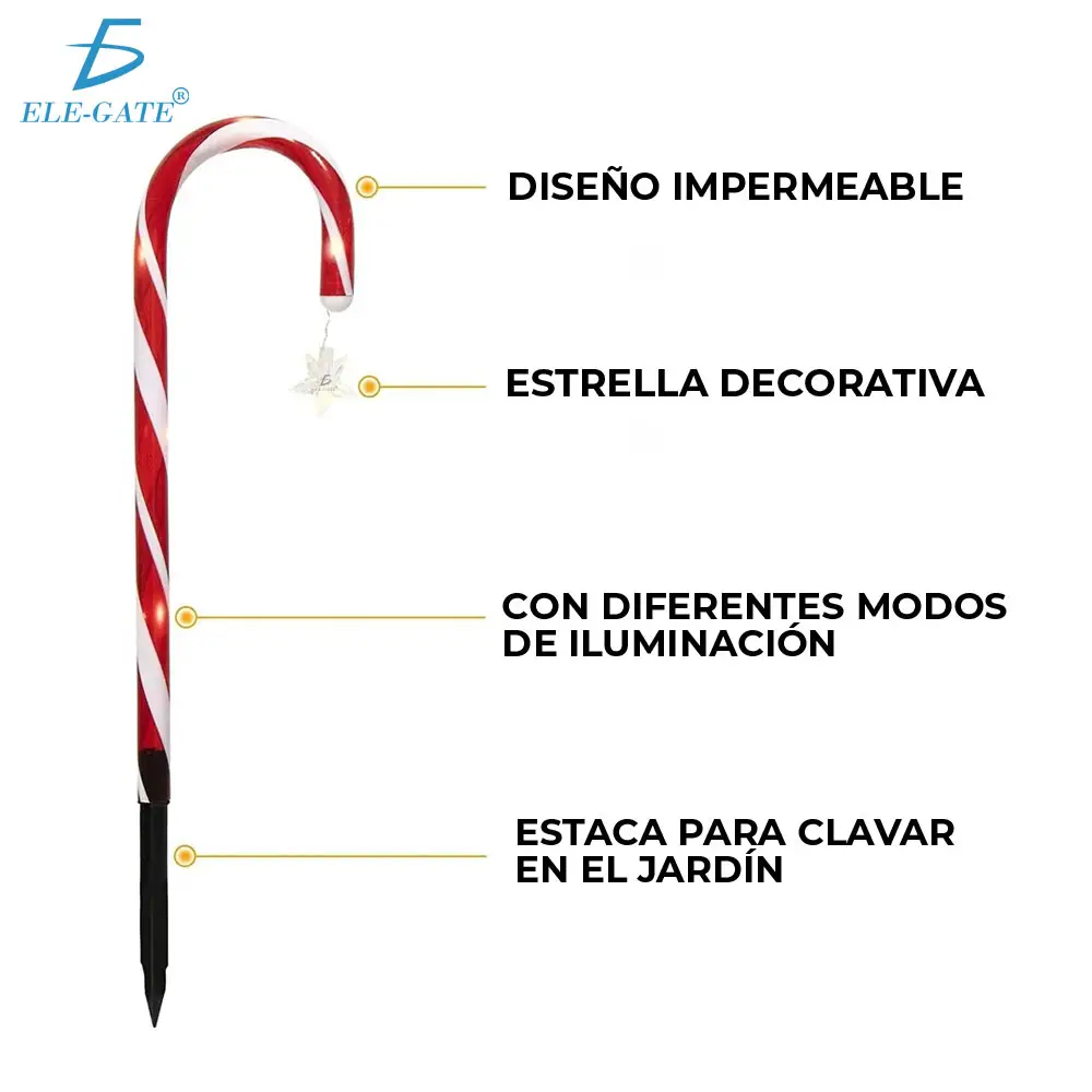 12 Luces de bastón de caramelo de 26 pulgadas - Imagen 5