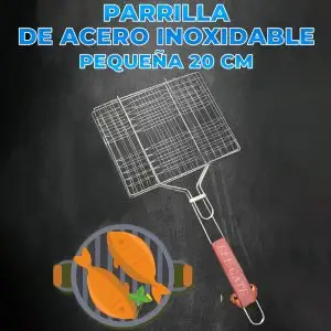 Pinza Parrilla Rejilla Malla Barbacoa Portatil Asador  23X20CM