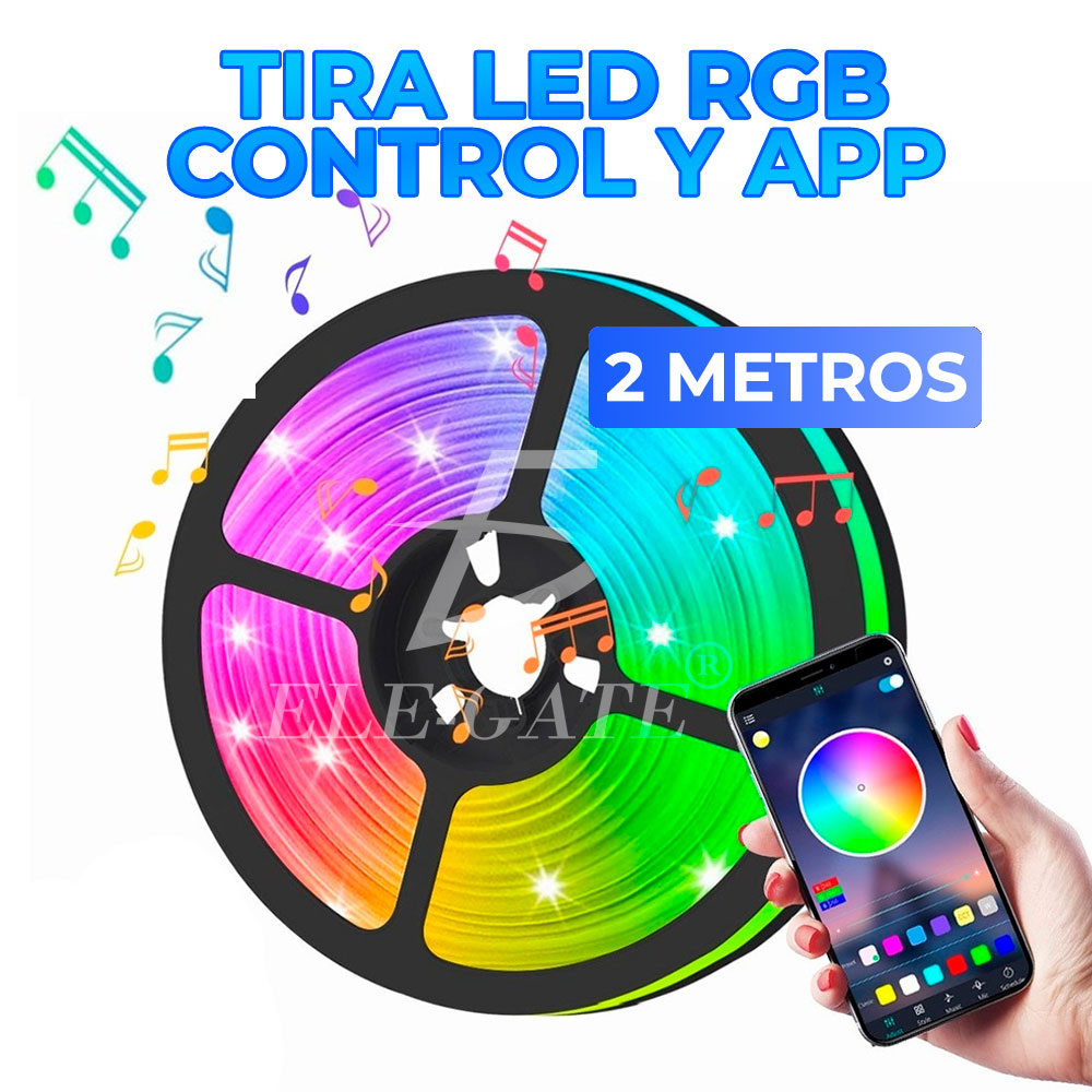 Tira Led 5050 Rgb Bluetooth Usb App 2 Metros