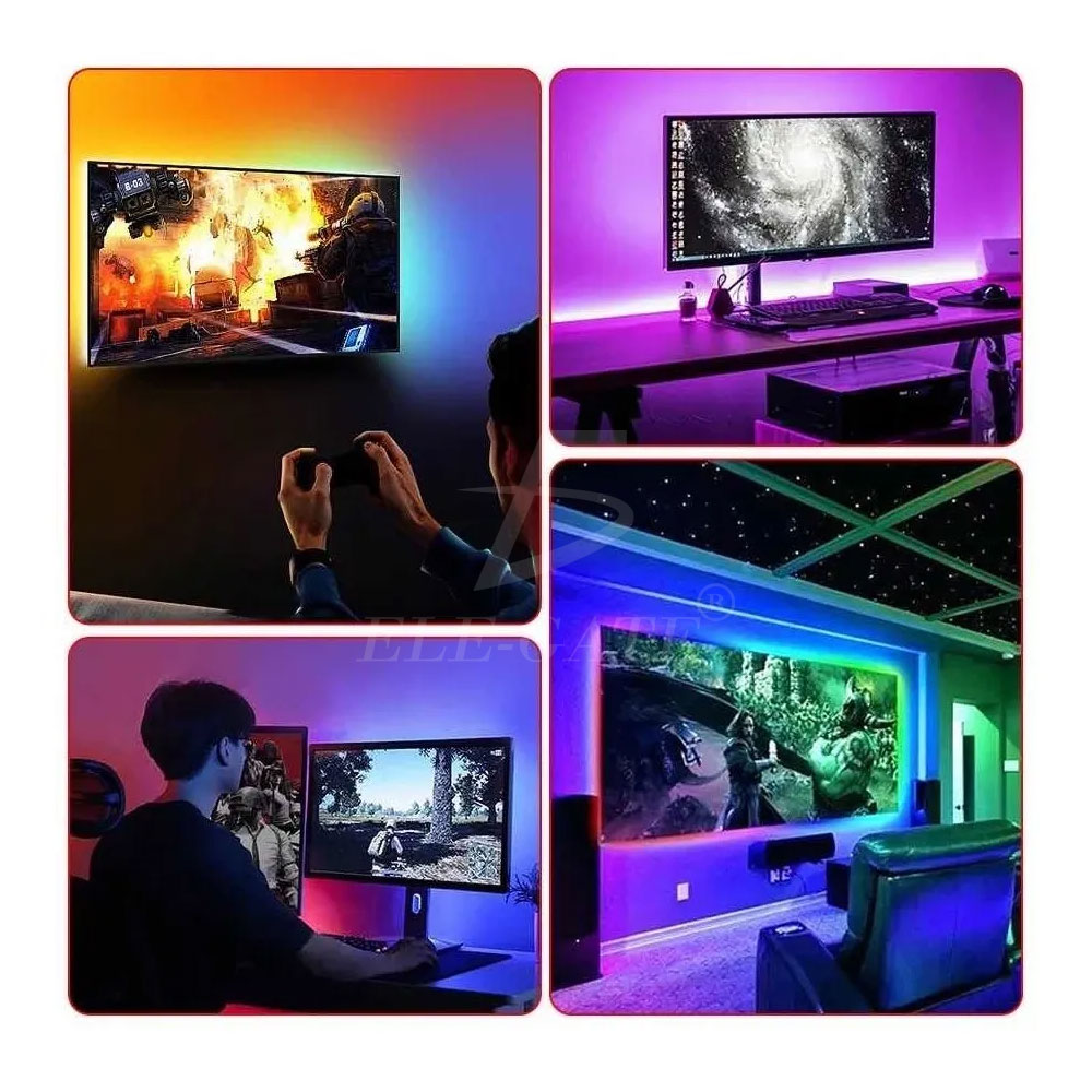 Cinta luz led RGB 5 M + App Bluetooth Con Control Smart TV Decoration  IMPORTADO