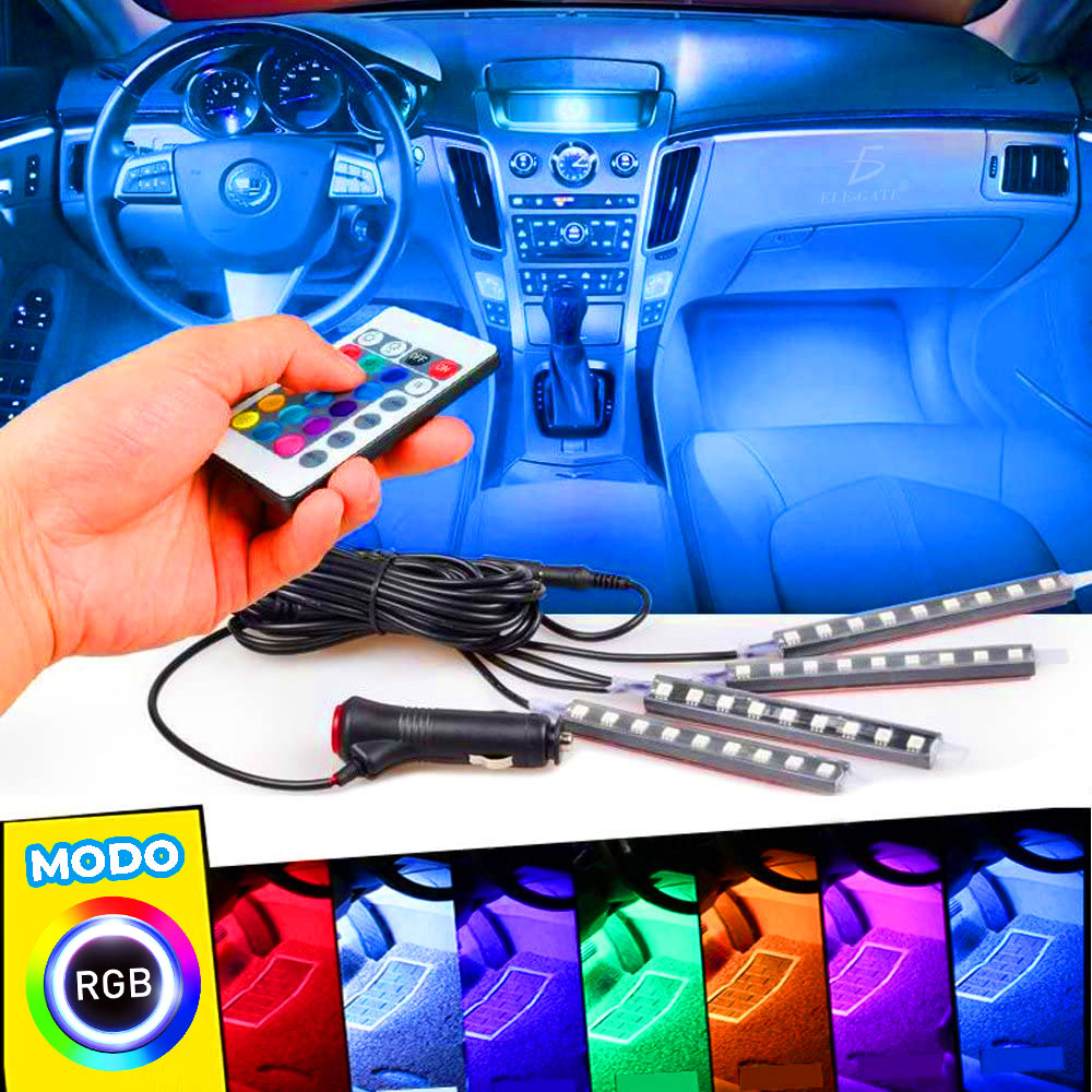 JURUS-tira de luces LED para Interior de coche, tira de luces Led