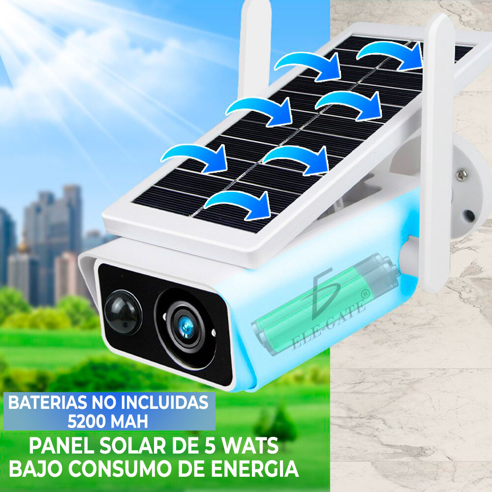 Cámara Wifi Con Panel Solar Full Hd Vigilancia Sin Cables - ELE-GATE