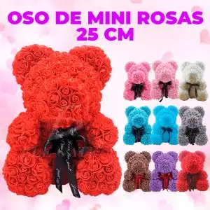 Arreglo Floral de OSO de Rosas 17x17x25cm