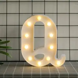 Led Letras Q 3d Luces Foco Lampara Decora Abecedario