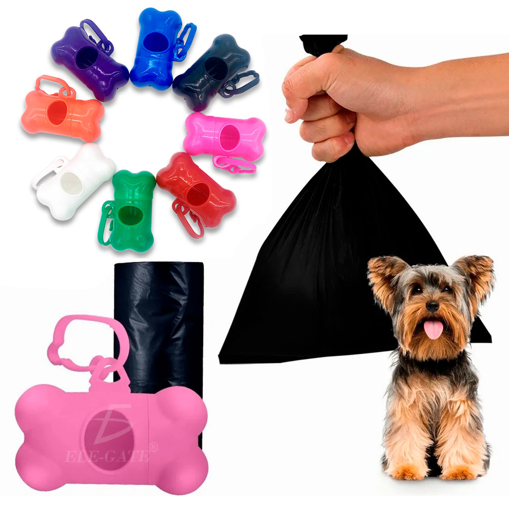 PuppyDoggy Paquete de 2 soportes para bolsas de excrementos para perros y  gatos, dispensador de bolsas de desechos con 2 rollos de bolsas para