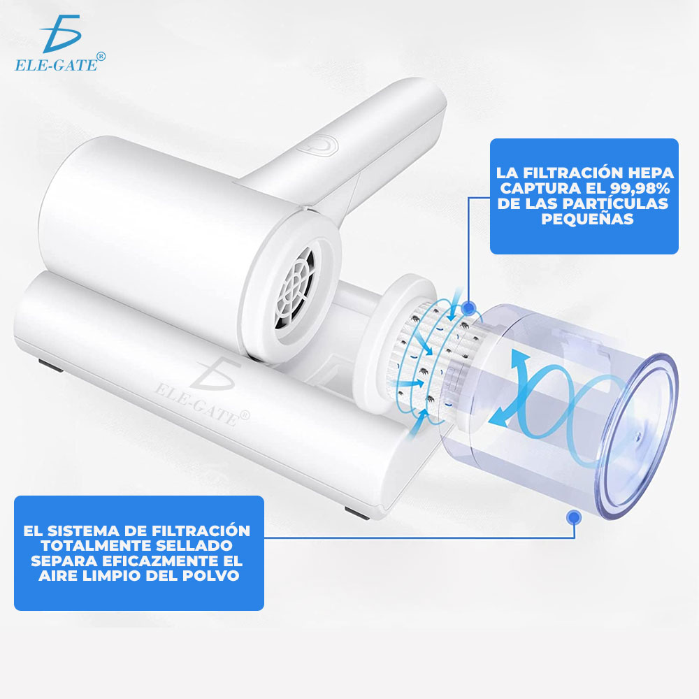 Mini Aspiradora Inalámbrica Para Eliminación de Ácaros Con Luz Ultravioleta  - ELE-GATE
