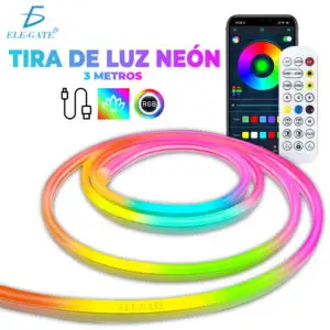 Tira De Luz Led Rgb Sincroniza Musica De Neón Ip65 Flexible Bluetooth 3M