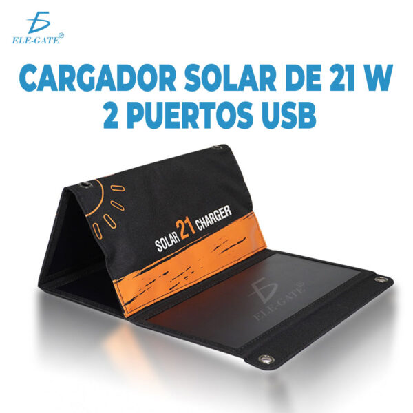 panel solar portatil 21W Cargador solar plegable de 2 puertos USB Panel  solar portátil impermeable para teléfonos móviles, tabletas y otros  dispositivos digitales : : Electrónica