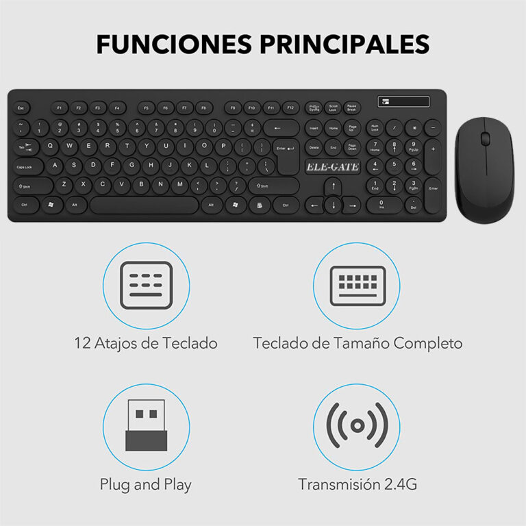 Kit Teclado Y Mouse Inalámbrico Clic Silencioso - ELE-GATE