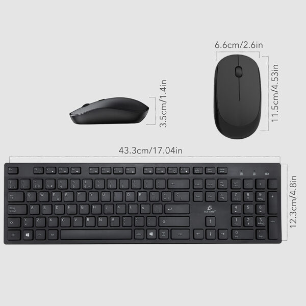 Kit Teclado Y Mouse Inalámbrico Clic Silencioso - Image 4