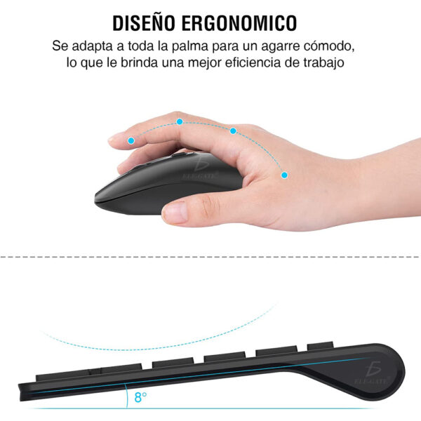 Kit Teclado Y Mouse Inalámbrico Clic Silencioso - Image 2