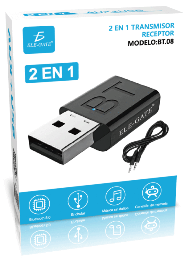 USB Bluetooth Receptor y Transmisor 5.1 Adaptador Bluetooth con 3.5mm ...