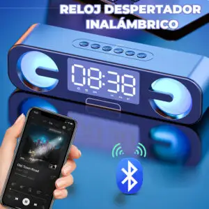 Reloj Despertador C/alarma Radio Bocina Con Luz Bluetooth
