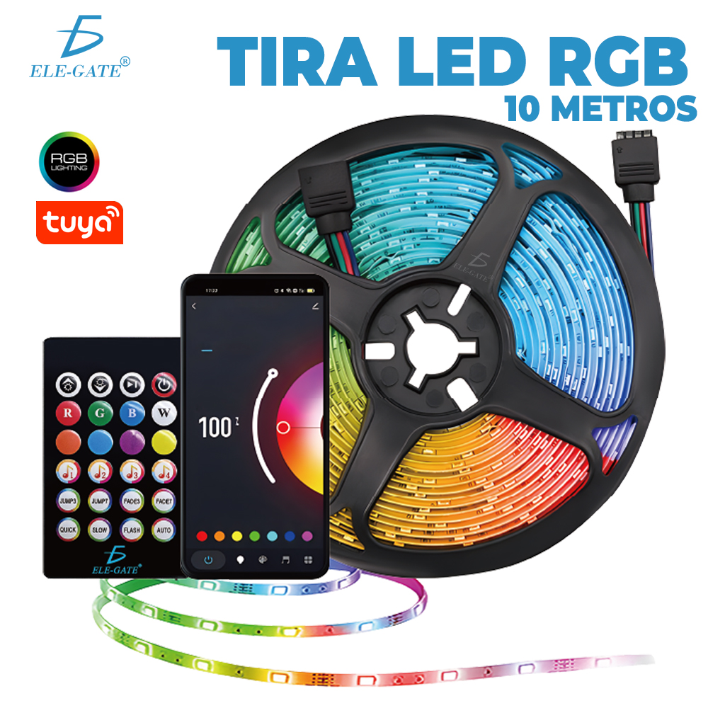 Tira Led Luces Rgb Kit Completo Control Fuente 10 Metros Ext