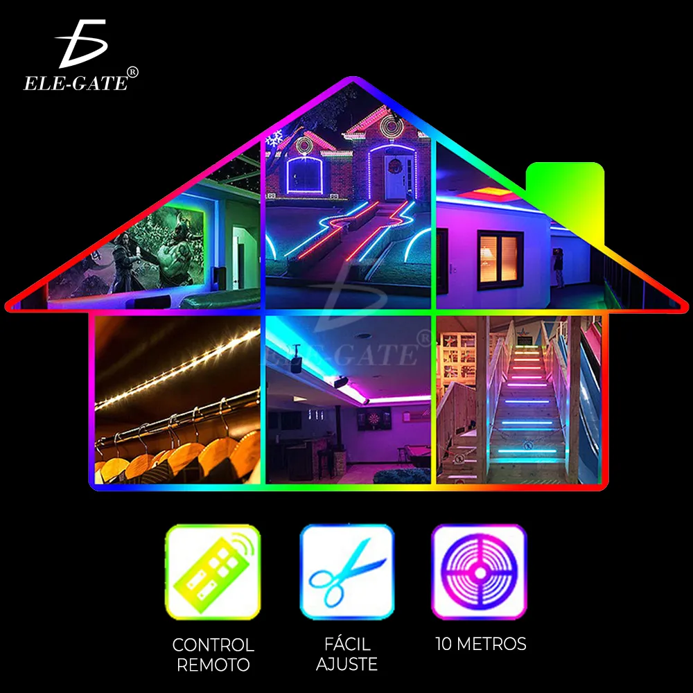 Tira LED de Bluetooth 10M Luces LED RGB 5050 Música de Tira Con Control de APP - Imagen 6