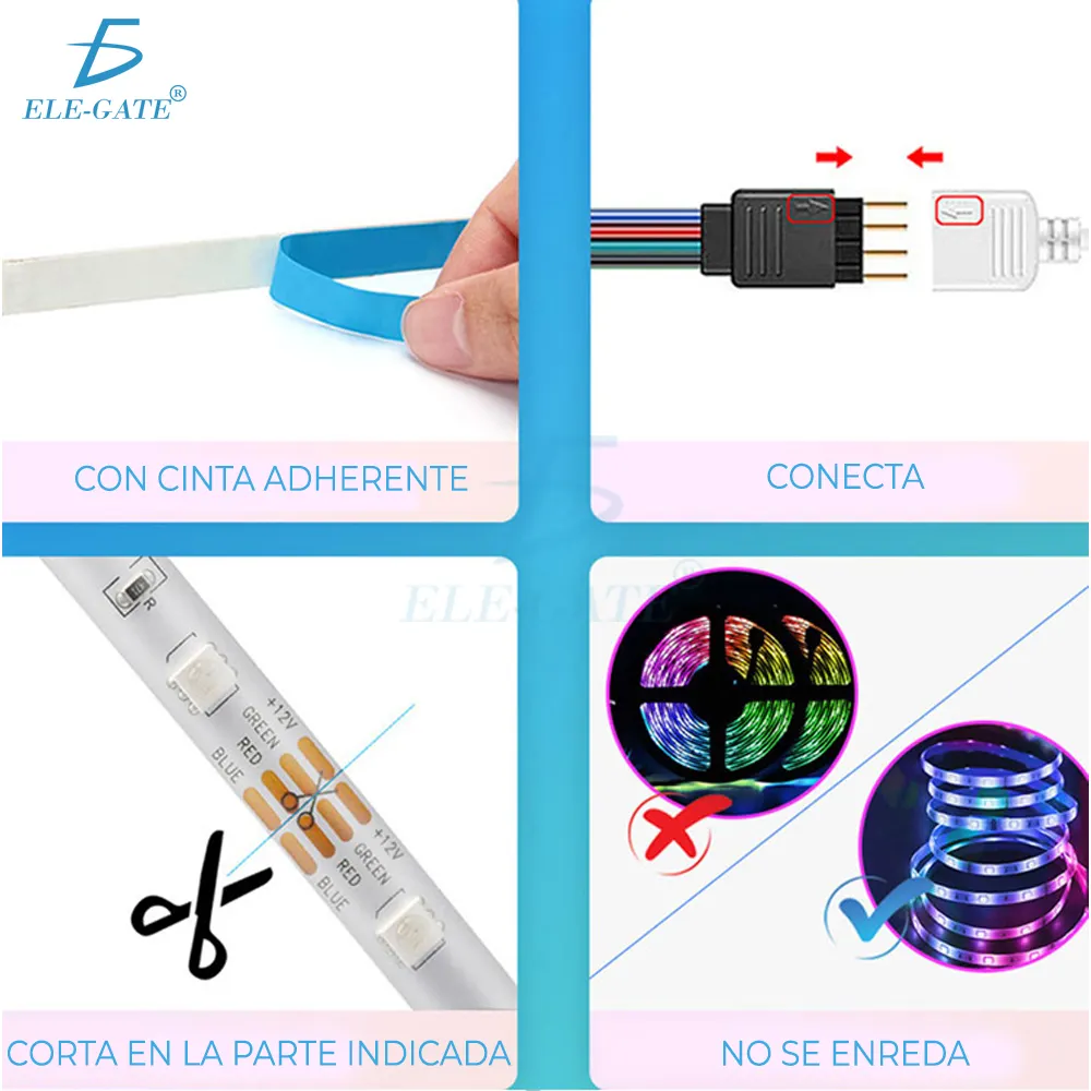 Tira LED de Bluetooth 10M Luces LED RGB 5050 Música de Tira Con Control de APP - Imagen 4