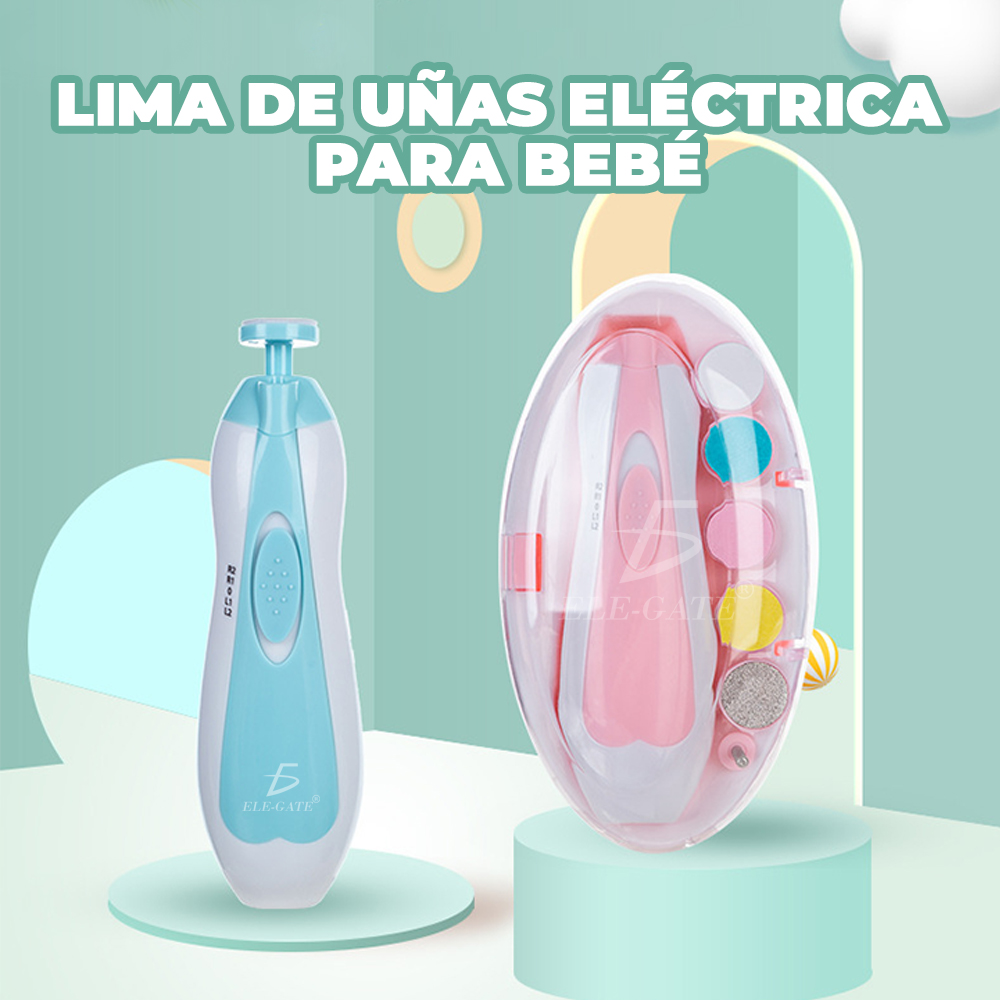 Cortaúñas eléctrico para bebés con luz LED, lima de uñas segura para recién  nacidos, niños y niños, kit de cuidado de uñas con 10 cabezales de