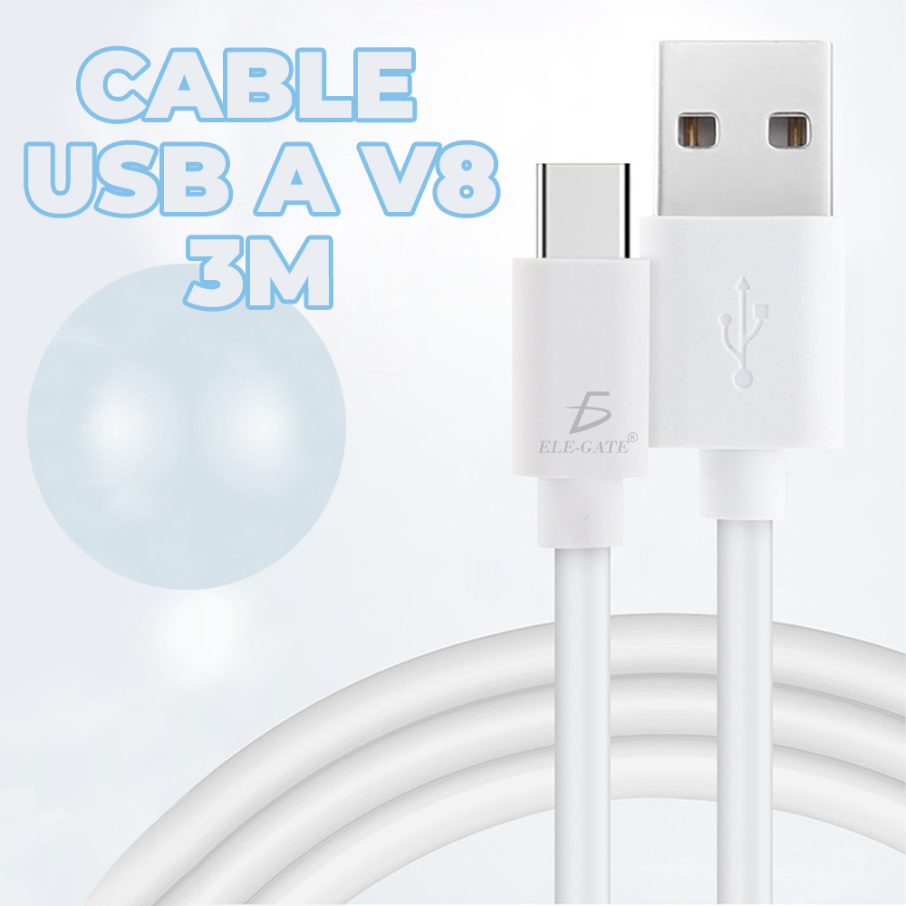 Cable USB C carga rápida y sincronización Nylon trenzado 3 M Rojo 2A