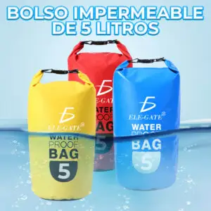 Mochila seca Impermeable de 5 L actividades al aire libre, navegación, Deportes Acuáticos