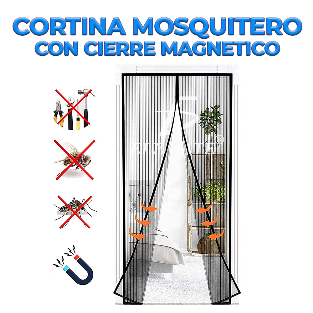 Puerta mosquitera magnética, malla para puerta mosquitera, mantiene a los  insectos fuera, cortina de malla resistente, apta para mascotas y niños