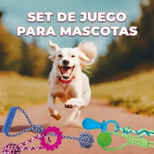 Set de  4 Juguetes de Cuerda con Mordederas de Silicón