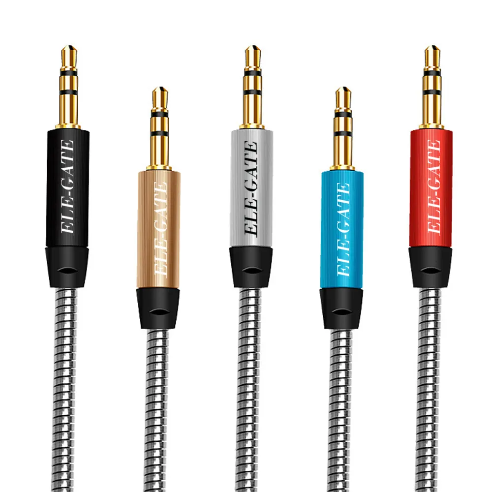 Cable de audio de 3.5 ft macho a macho trenzado AUX - Imagen 2
