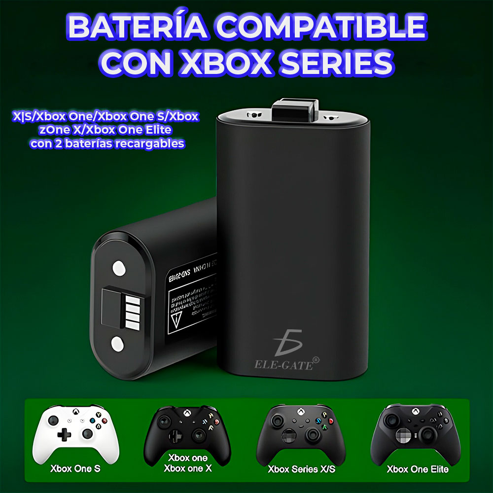 Bateria de Mando Xbox One Recargable + Cable USB Cargador Con