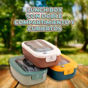 Lunch Box Con Separador Y Cubiertos