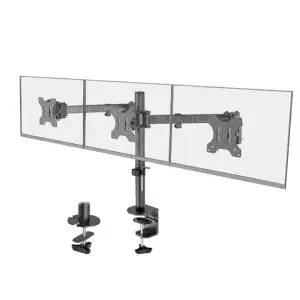 Soporte Triple para Monitores de 32 Pulgadas - Ergonomía Mejorada y Espacio Organizado
