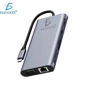 Hub USB-C 11 en 1 con HDMI, VGA, LAN 1000M y USB 3.0