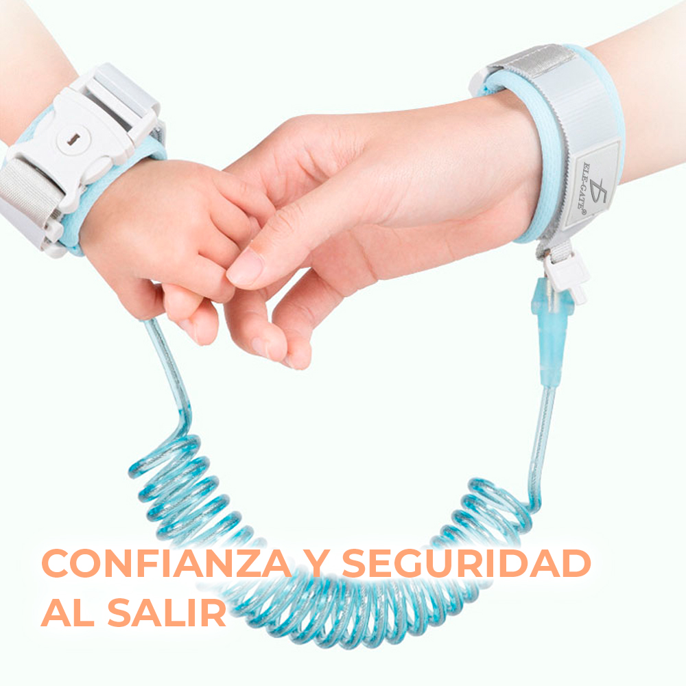  Pulsera antipérdida de tracción/bloqueo de seguridad para niños  antipérdida, articulación giratoria de 360 grados, pulsera antirpérdida,  cinturón antipérdida, 52.4 in (azul) : Bebés